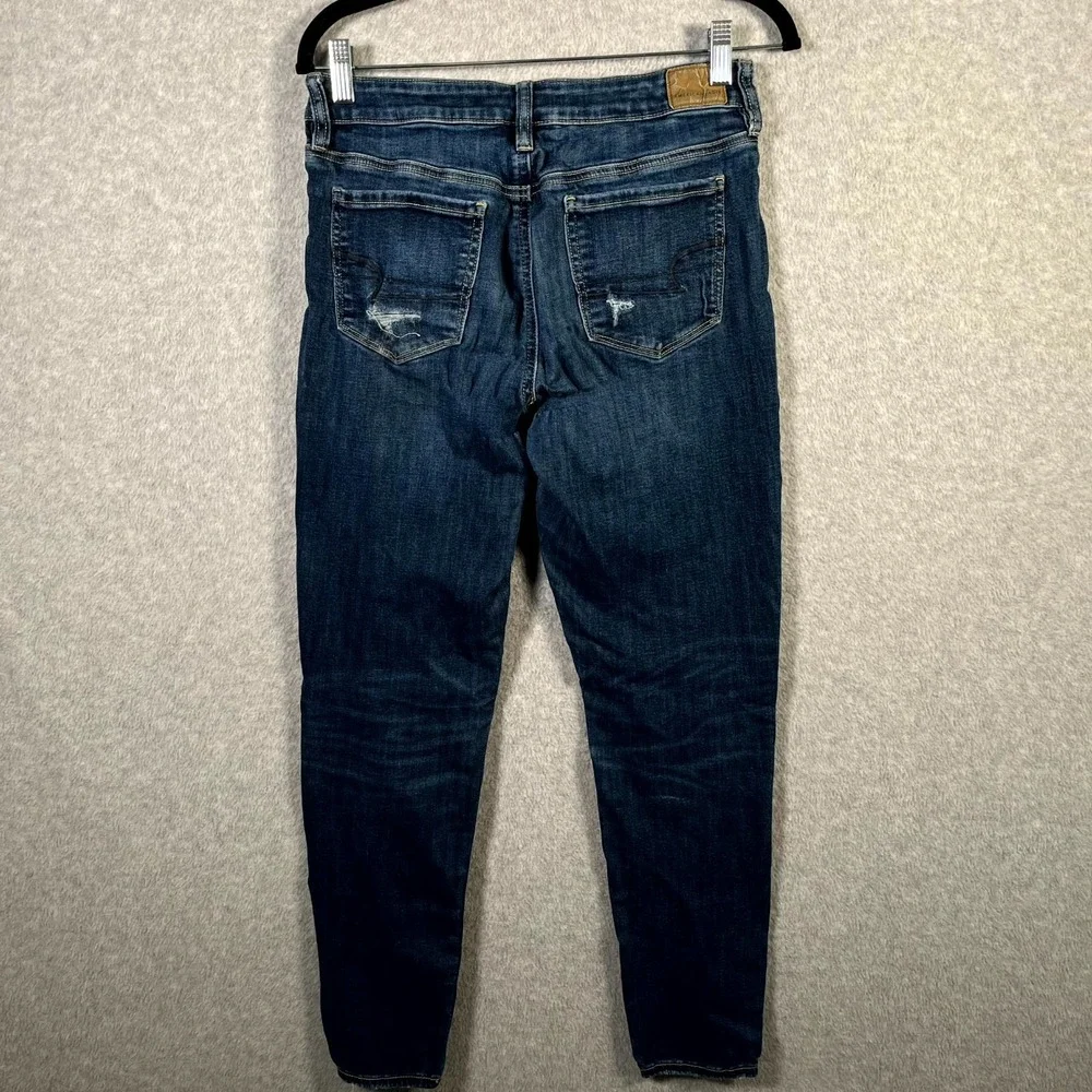 American Eagle‎ Outfitters Skinny Jeans Womens 8 Blue Denim Cotton Distressed